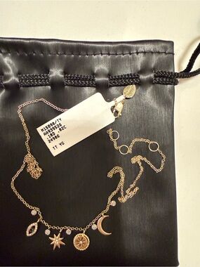 14Kt Yellow Gold Evil Eye Good Luck Charm Necklace With Diamonds NWT